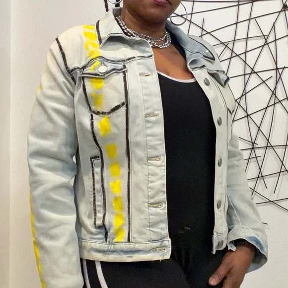 Custom Steelers Women's Embellished Denim Jacket - Picture 3 of 6